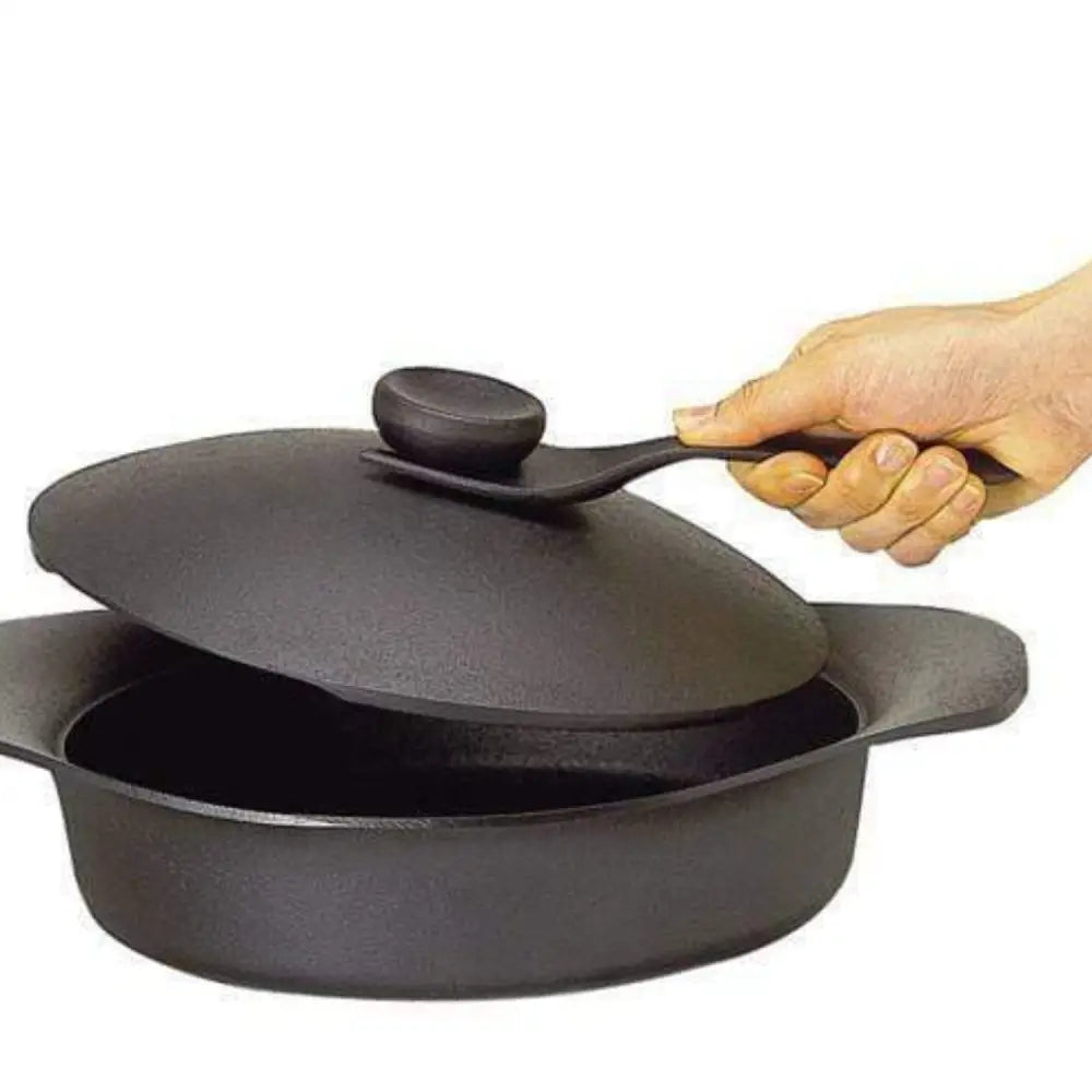 Sori Yanagi Japanese Iron Soup Pot Casserole 22cm with Lid and Fork - Home & Garden > Kitchenware