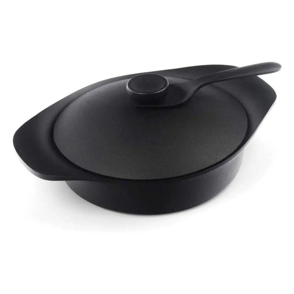 Sori Yanagi Japanese Iron Soup Pot Casserole 22cm with Lid and Fork - Home & Garden > Kitchenware