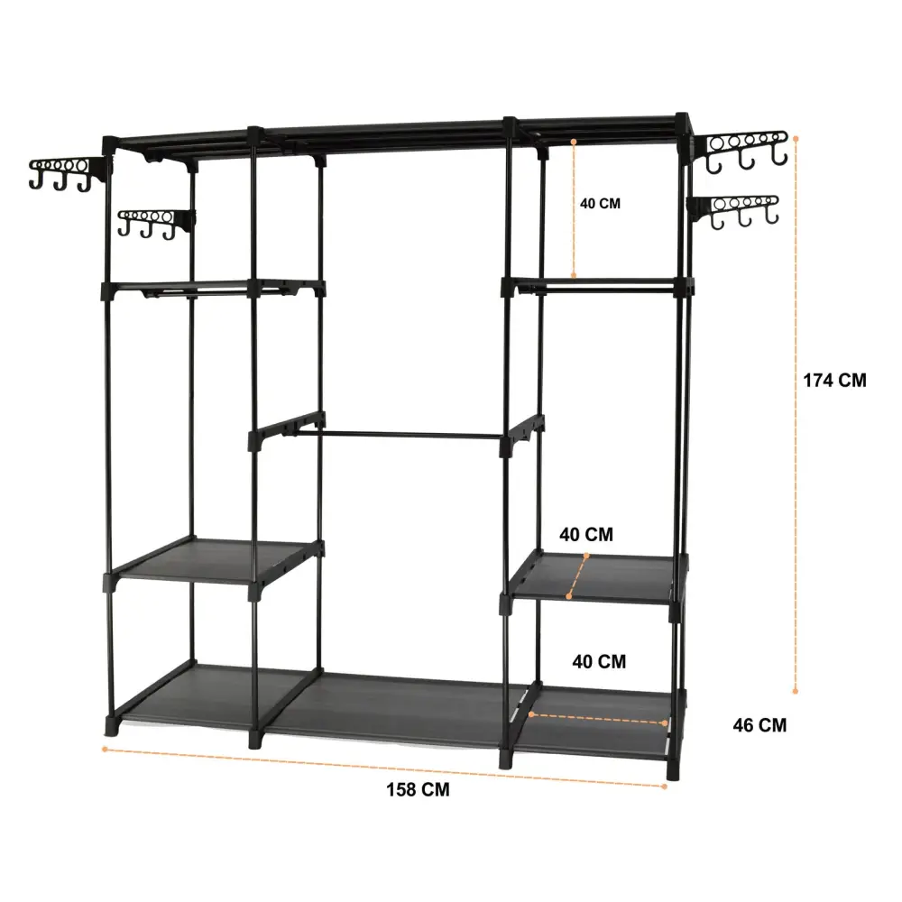 Sorti Freestanding Portable Closet Metal Wardrobe Garment Rack Hanger - Home & Garden > Storage > Clothing & Wardrobe