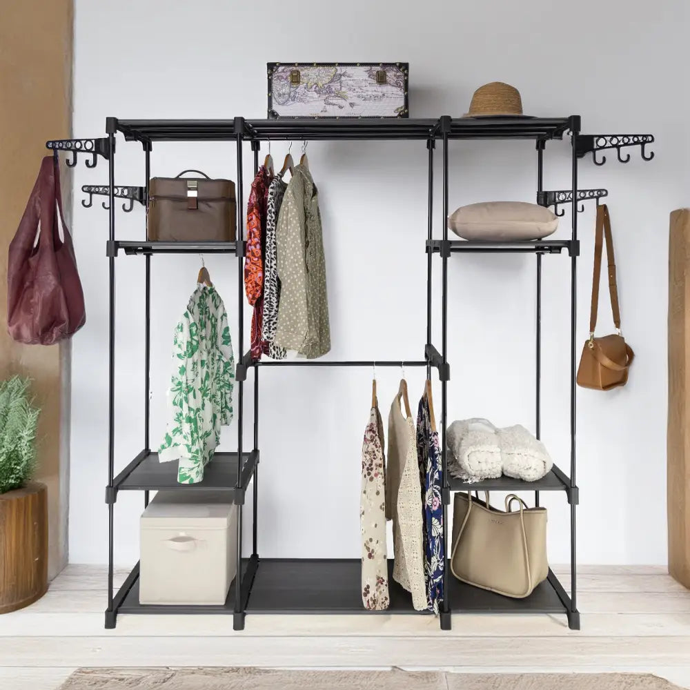 Sorti Freestanding Portable Closet Metal Wardrobe Garment Rack Hanger - Home & Garden > Storage > Clothing & Wardrobe
