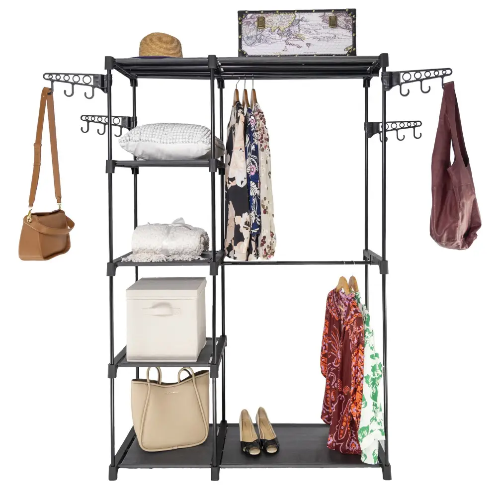 Sorti Freestanding Portable Closet Metal Wardrobe Garment Rack Hanger - Home & Garden > Storage > Clothing & Wardrobe