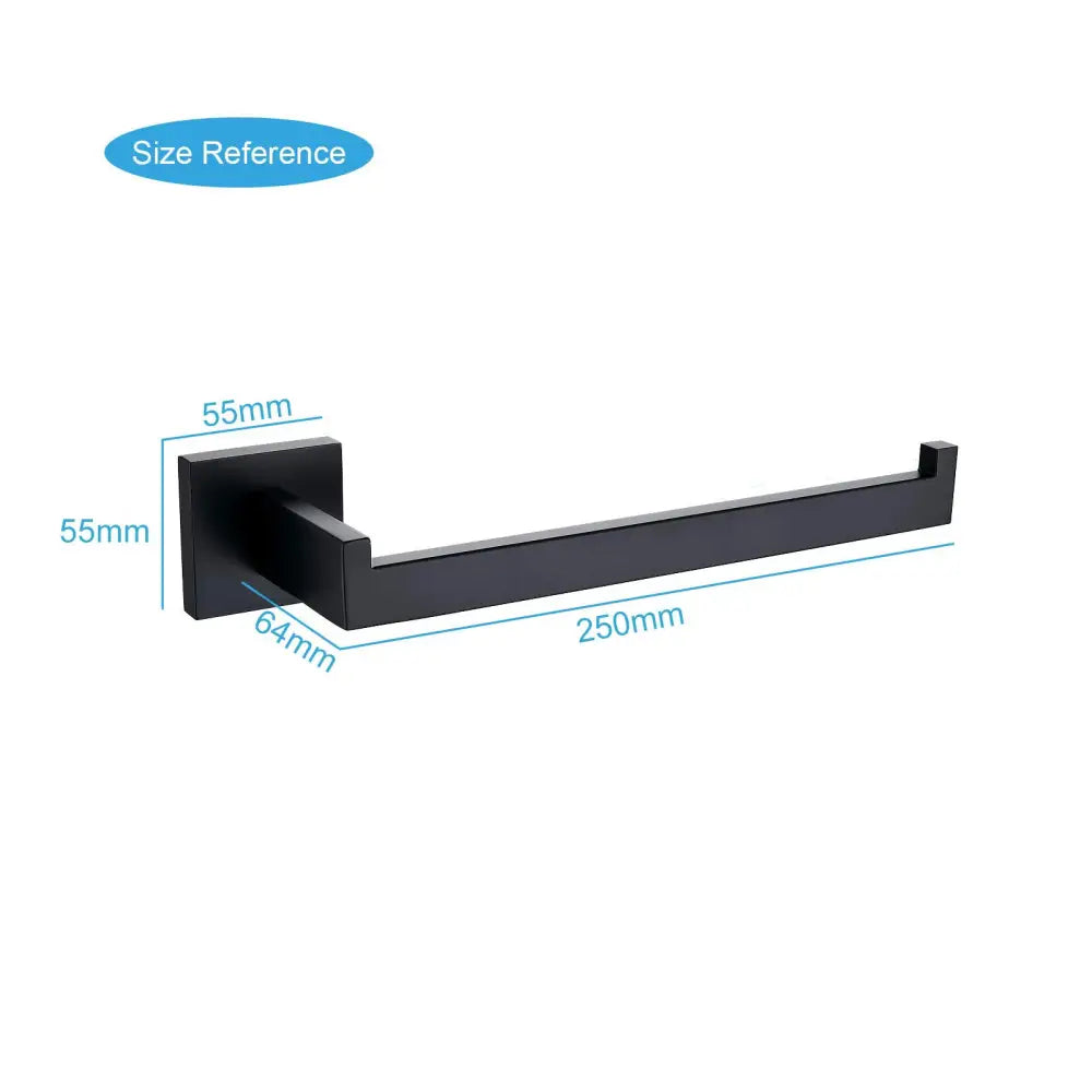 Square Hand Towel Holder Ring Wall Mounted Modern Towel Bar Bathroom Kitchen Black - Home & Garden > Bathroom