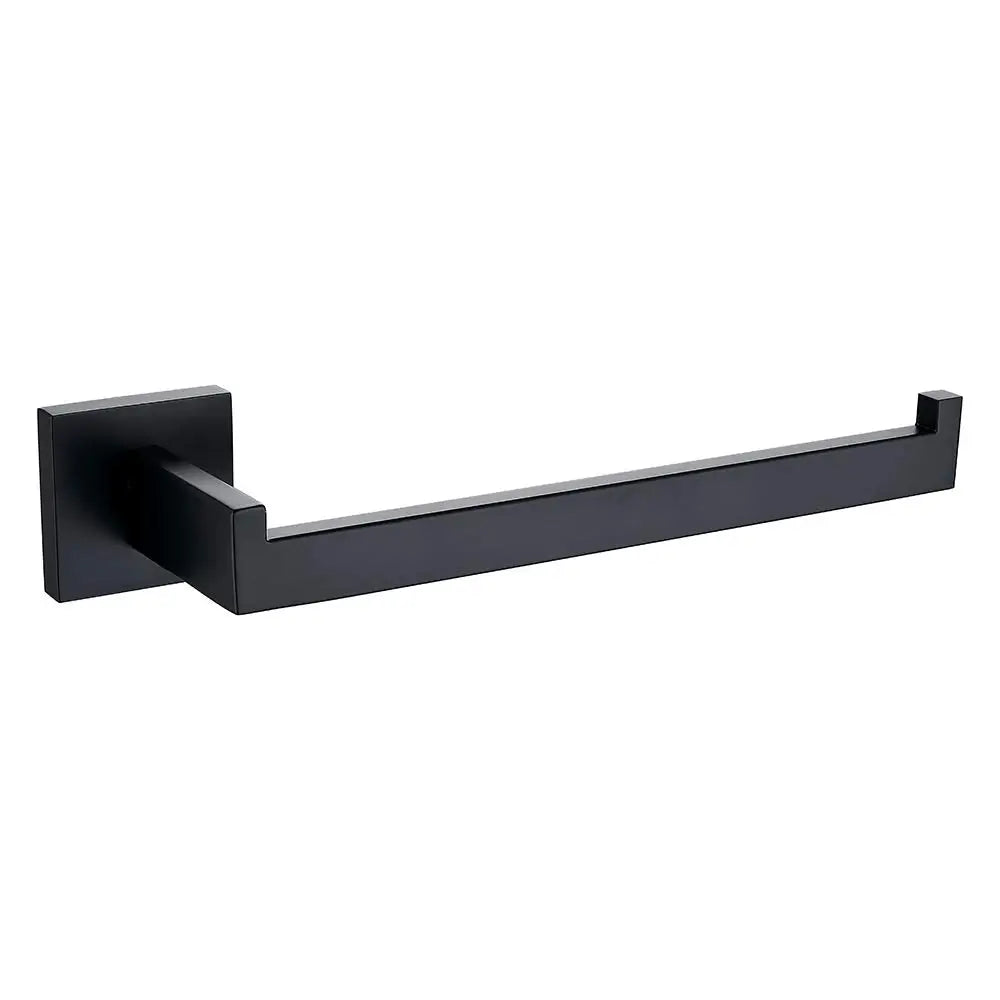 Square Hand Towel Holder Ring Wall Mounted Modern Towel Bar Bathroom Kitchen Black - Home & Garden > Bathroom