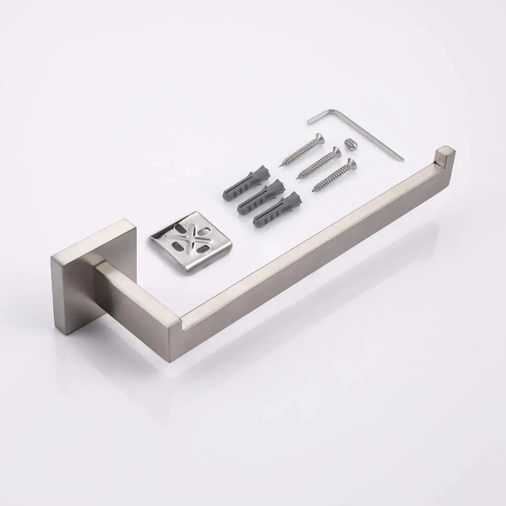 Square Hand Towel Holder Ring Wall Mounted Modern Towel Bar Bathroom Kitchen - Home & Garden > Bathroom Accessories >