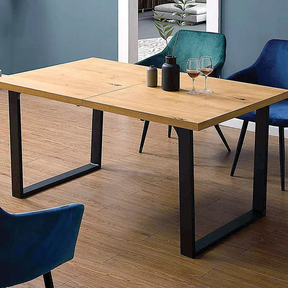 Square-Shaped Table Bench Desk Legs Retro Industrial Design Fully Welded - Black - Furniture > Office