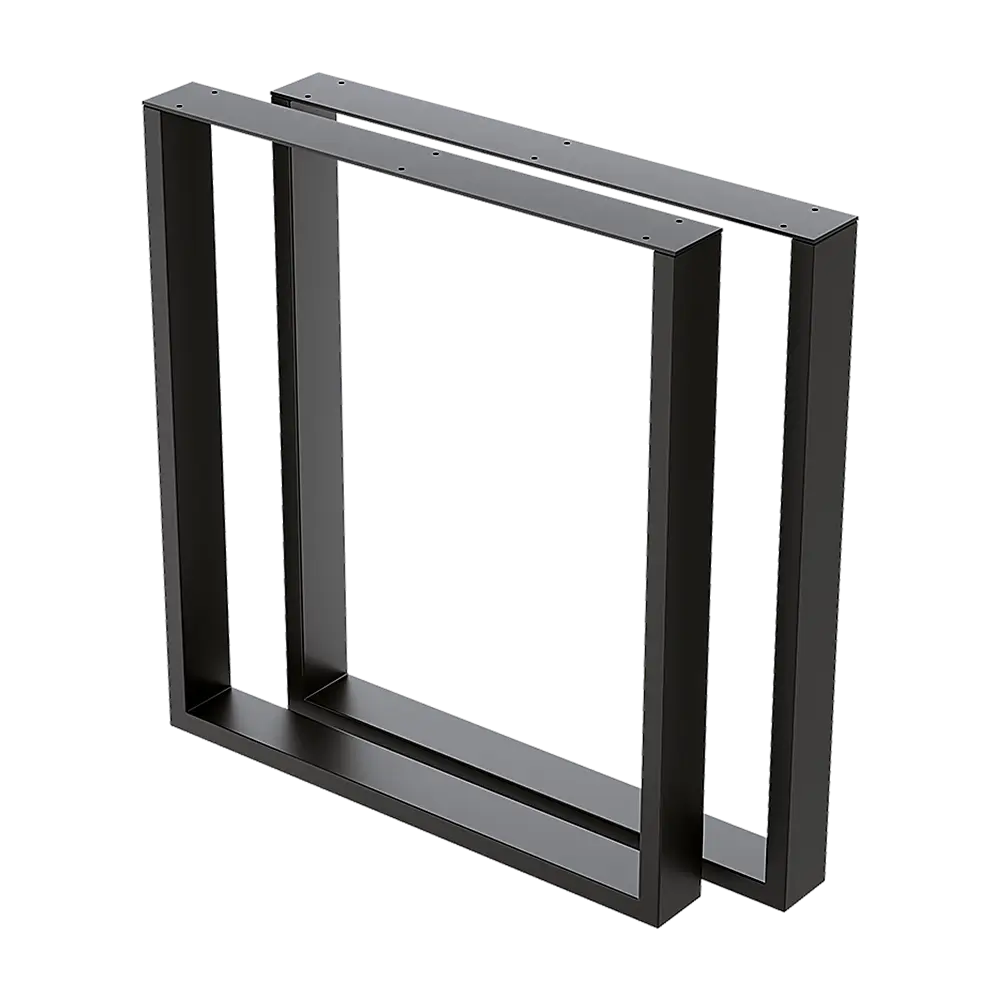 Square-Shaped Table Bench Desk Legs Retro Industrial Design Fully Welded - Black - Furniture > Office