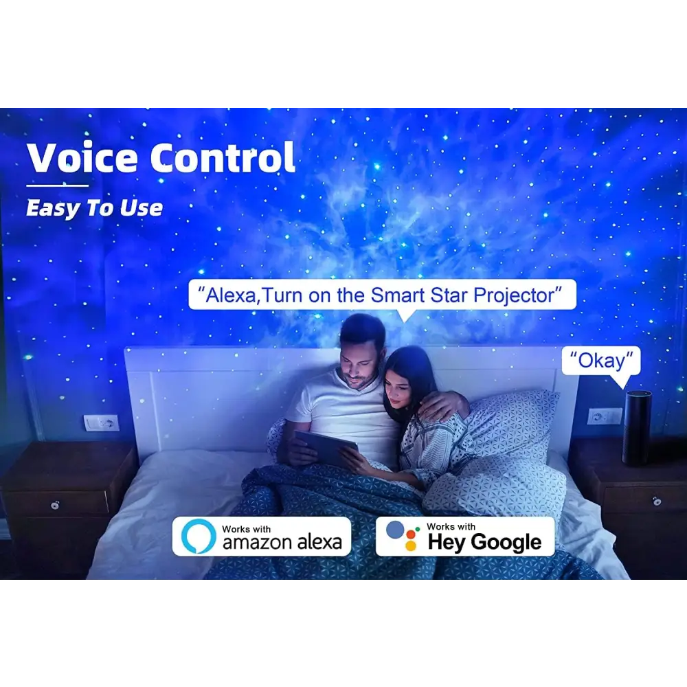 Star Projector Galaxy Light Bedroom connected with Alexa and Google Home - Home & Garden > Home & Garden Others