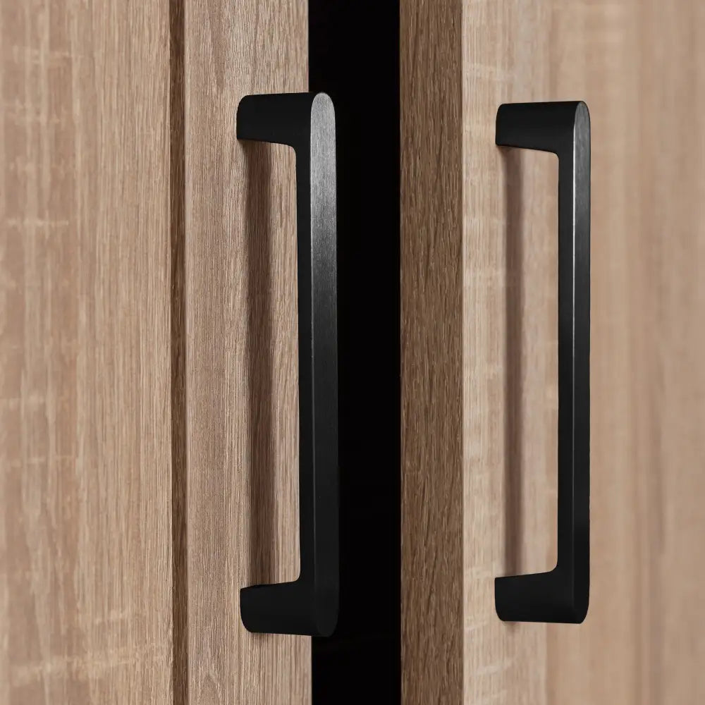 STOCKHOLM STORAGE CUPBOARD HAMPTONS - NATURAL OAK - SCANDI BLACK - Home & Garden > Storage > Clothing & Wardrobe Storage
