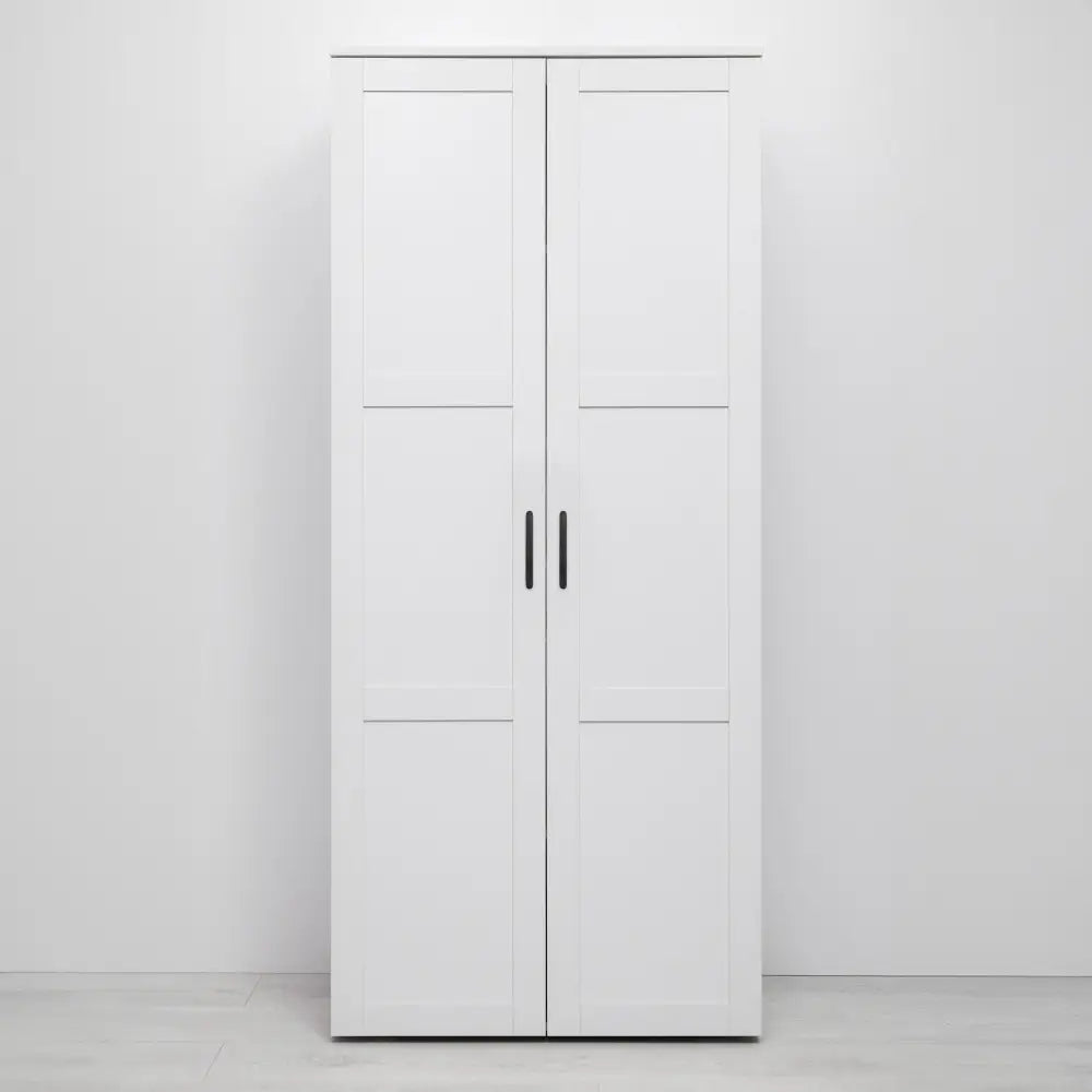 STOCKHOLM STORAGE CUPBOARD HAMPTONS - WHITE - SCANDI BLACK - Home & Garden > Storage > Clothing & Wardrobe Storage