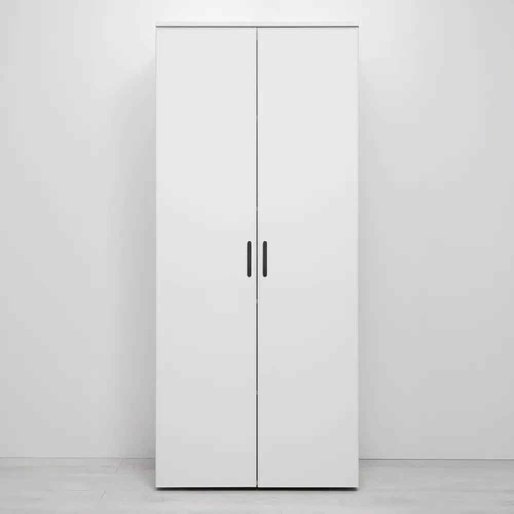 STOCKHOLM STORAGE CUPBOARD SLIM - WHITE - OVAL BLACK - Home & Garden > Storage > Clothing & Wardrobe Storage
