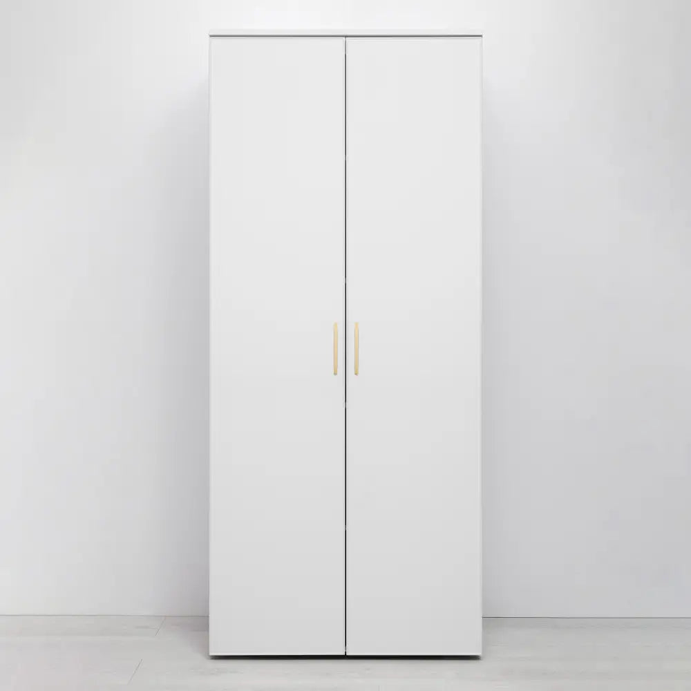STOCKHOLM STORAGE CUPBOARD SLIM - WHITE - SQUARE BRASS - Home & Garden > Storage > Clothing & Wardrobe Storage