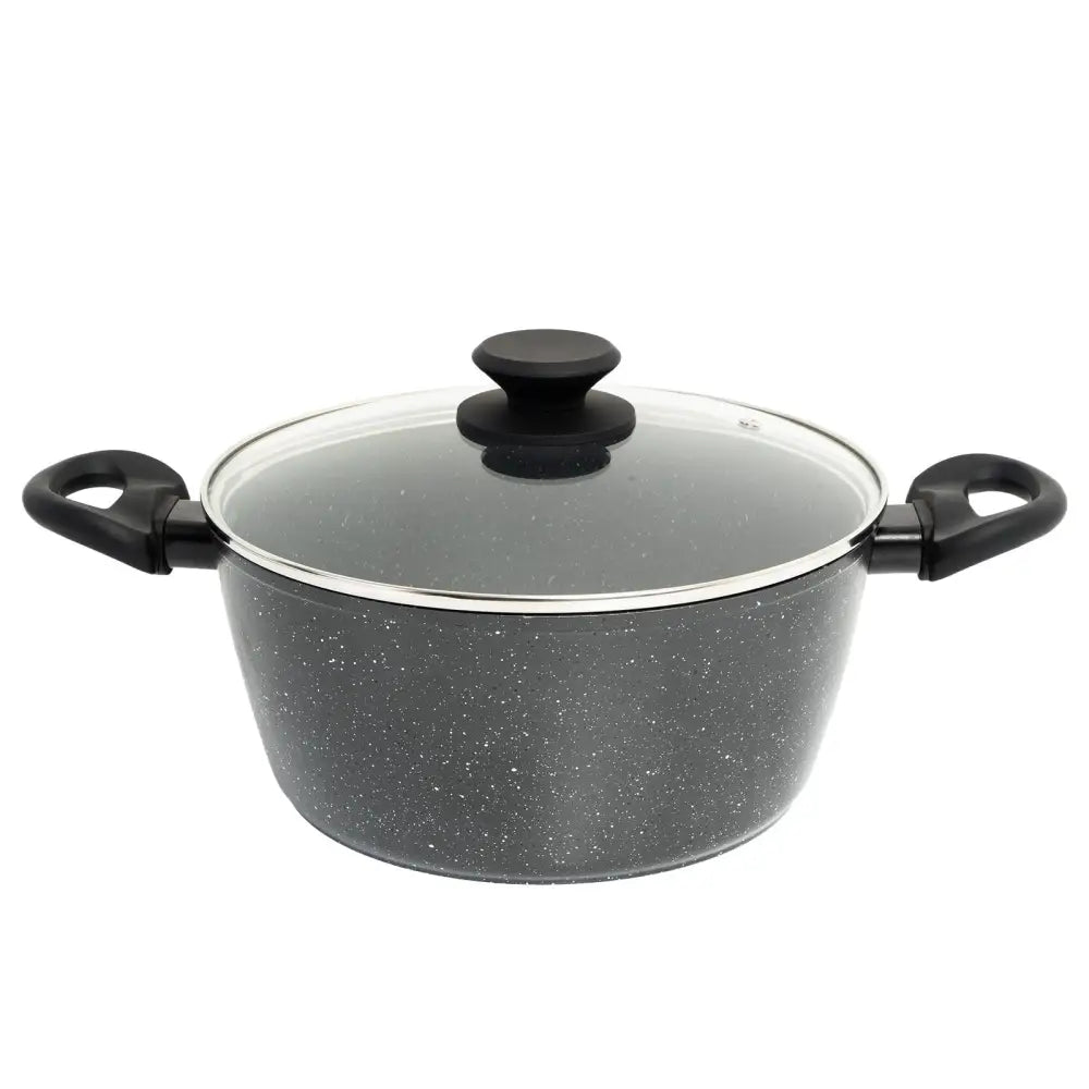 Stone Chef Forged Casserole With Lid Cookware Kitchen Black 24cm - Home & Garden > Kitchenware