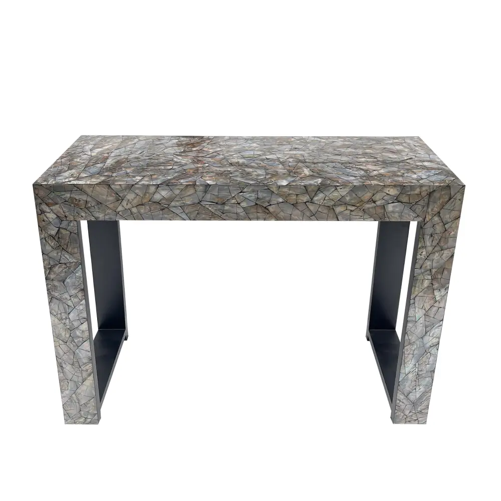 STONE HEDGE MOTHER OF PEARL HAND MADE CONSOLE TABLE - Furniture > Living Room > Side Tables
