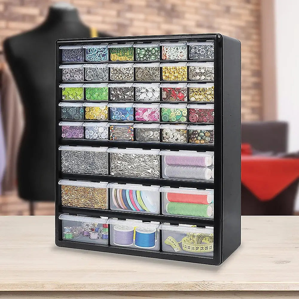 Storage Cabinet Drawers 39 Plastic Tool Box Containers Organiser Cupboard - Furniture > Office