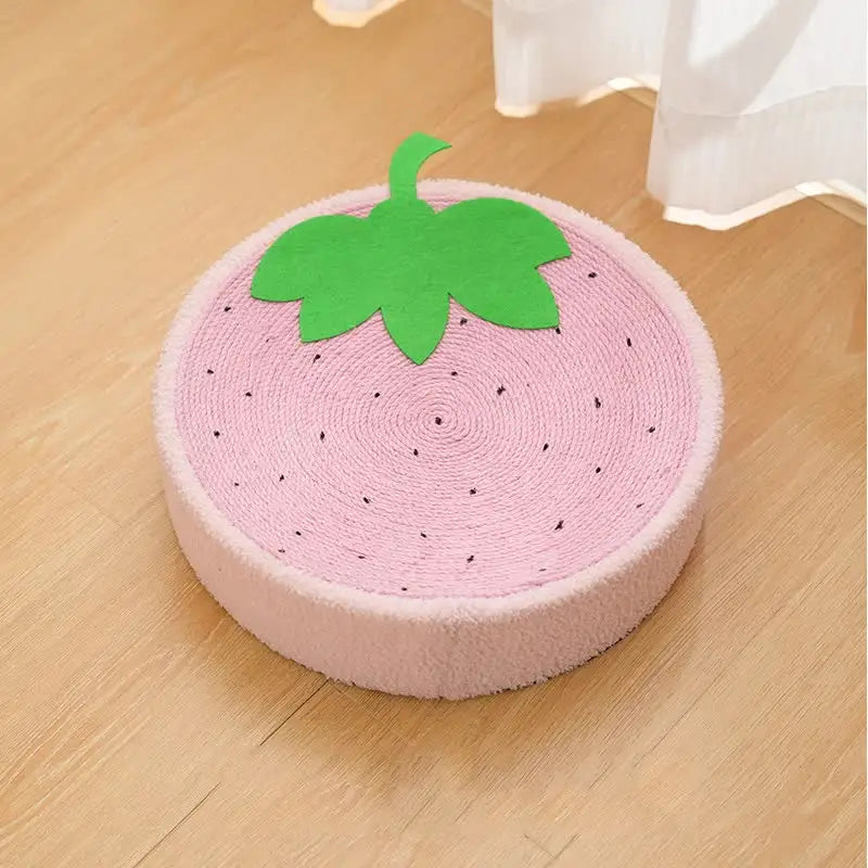 Strawberry-Shaped Cat Scratcher Bed - Fun Sisal Pad for Cats 40*40*10cm - Pet Care > Cat Supplies > Cat Scratchers