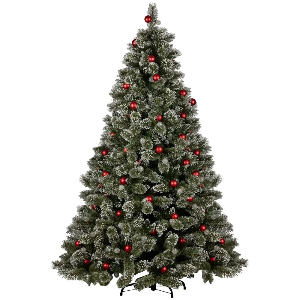 Swishmas Snowy Bristle 2.3m Multicolour Pre-Lit Christmas Tree with 1587 Tips - Occasions > Christmas > Christmas Trees