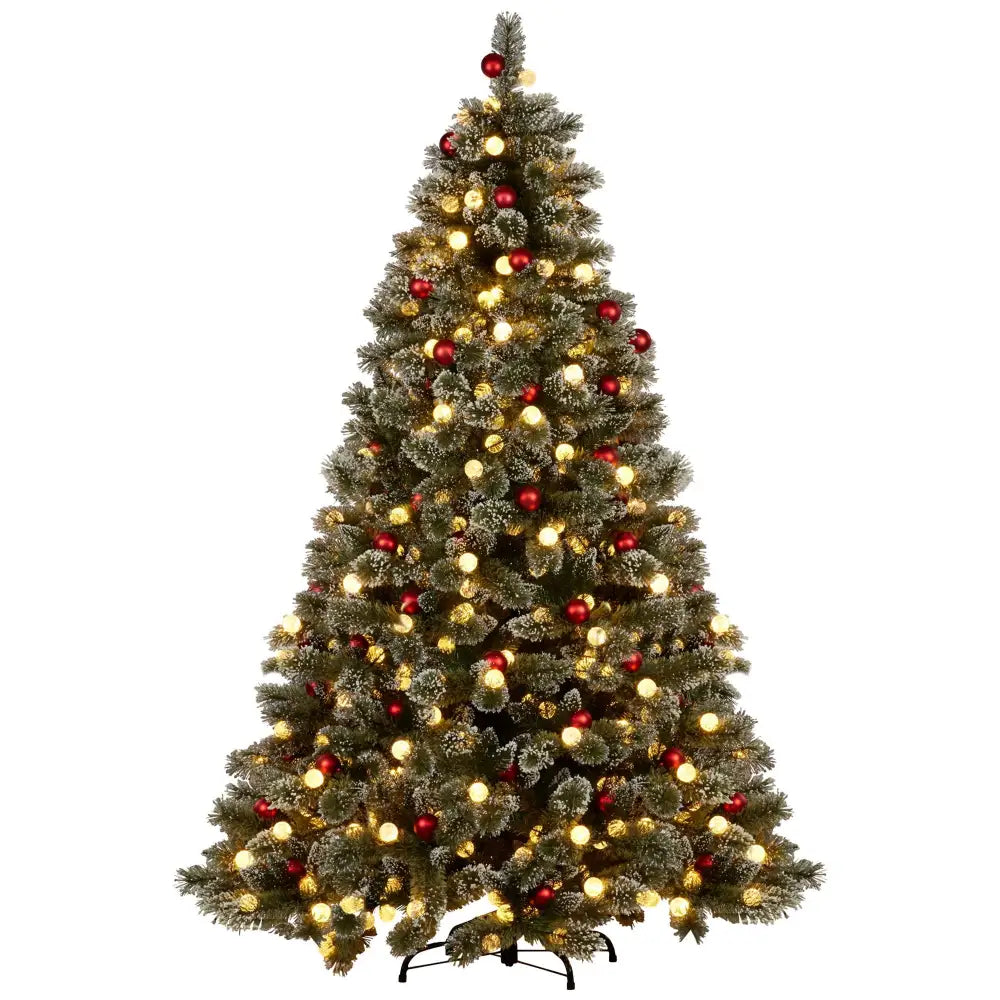 Swishmas Snowy Bristle 2.7m Multicolour Pre-Lit Christmas Tree with 2870 Tips - Occasions > Christmas > Christmas Trees