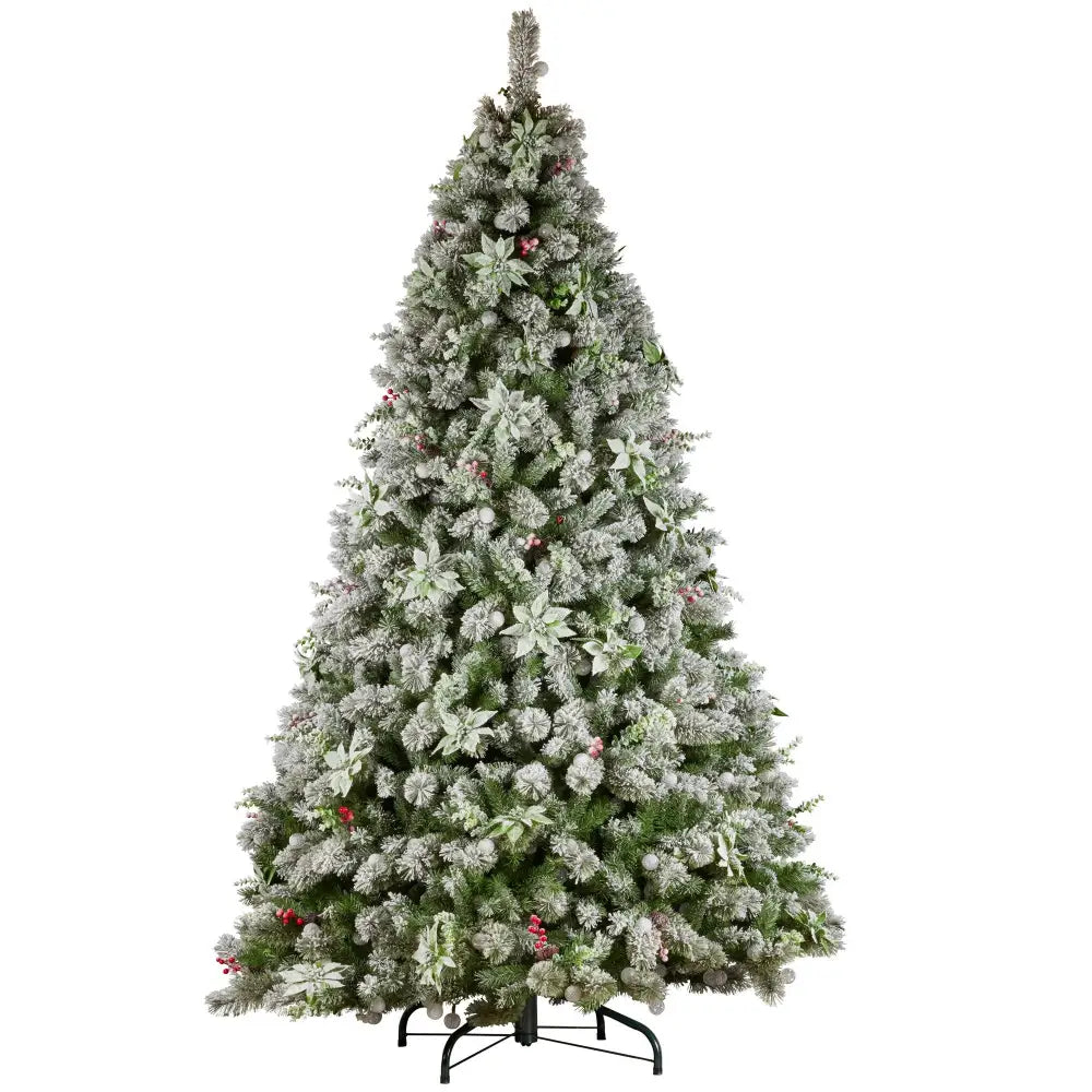 Swishmas Snowy Crown Pine 2.7m Multicolour Pre-Lit Christmas Tree with 2429 Tips - Occasions > Christmas > Christmas