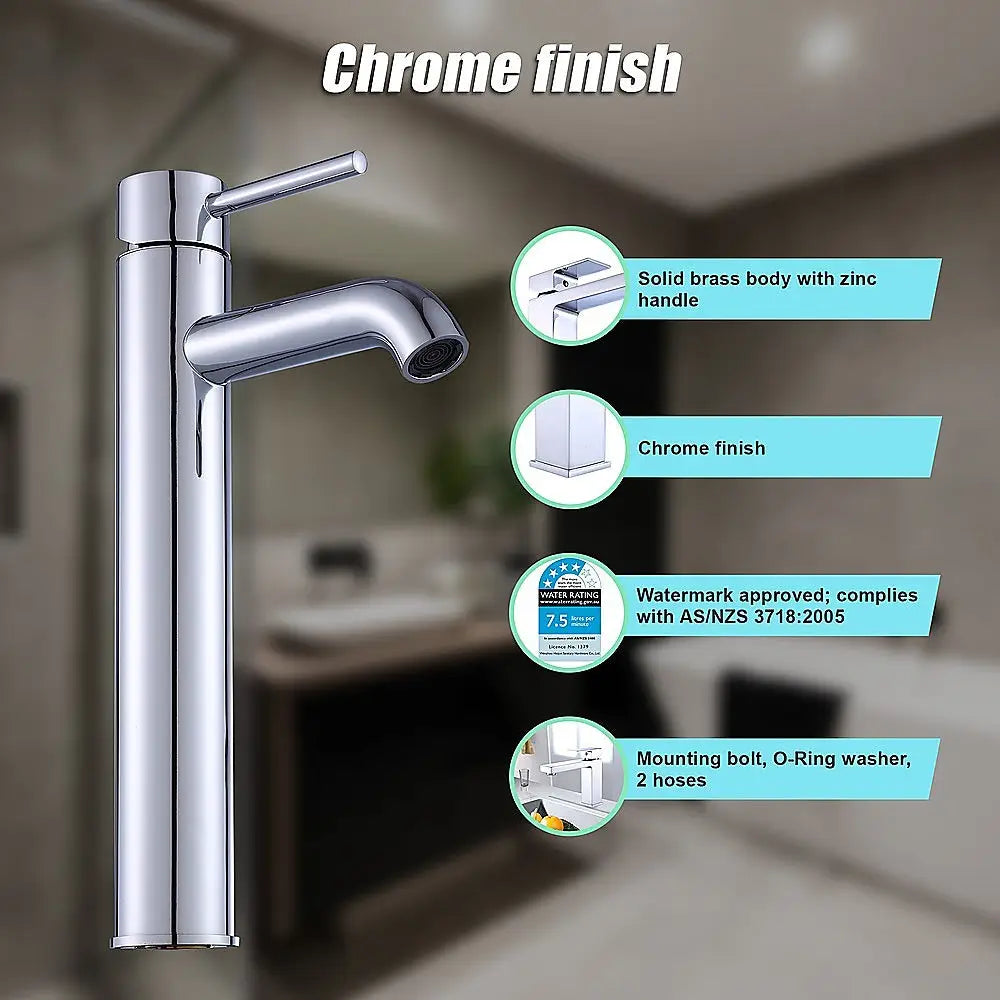 Tall Basin Mixer Tap Faucet -Kitchen Laundry Bathroom Sink - Furniture > Bathroom > Tap & Sink Accessories