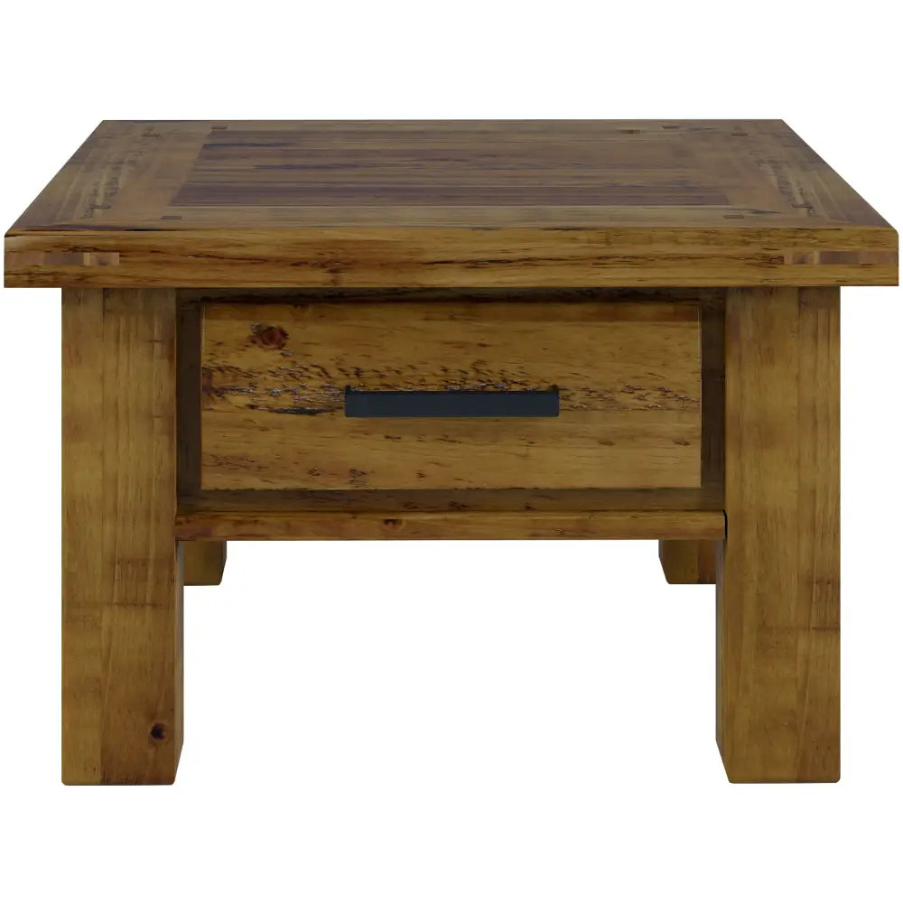 Teasel Lamp Table 70cm Side End Sofa Tables Solid Pine Timber Wood - Rustic Oak - Furniture > Living Room