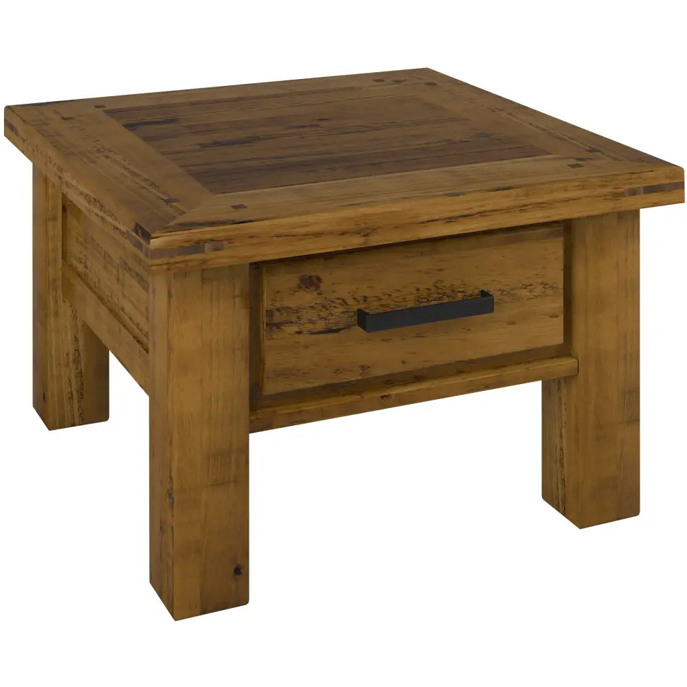 Teasel Lamp Table 70cm Side End Sofa Tables Solid Pine Timber Wood - Rustic Oak - Furniture > Living Room
