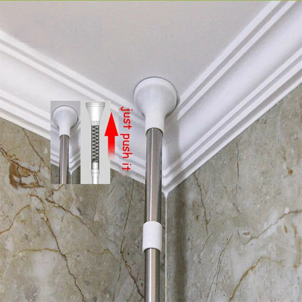 Telescopic Spring Tension Pole 4 Shelf Corner Bath Shower Rack Caddy Organiser - Home & Garden > DIY > Kitchen &