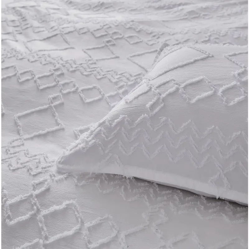 TUFTED MICROFIBRE SUPER SOFT TWIN PACK STANDARD PILLOWCASES-WHITE - Home & Garden > Bedding > Pillowcases