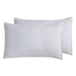 TUFTED MICROFIBRE SUPER SOFT TWIN PACK STANDARD PILLOWCASES-WHITE - Home & Garden > Bedding > Pillowcases
