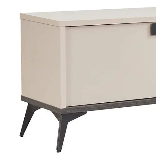 TV Cabinet with Storage Drawer Open Shelve Cabinet MDF in Champagne Colour - Furniture > Living Room > TV Units