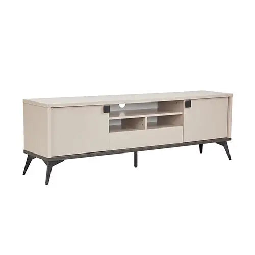 TV Cabinet with Storage Drawer Open Shelve Cabinet MDF in Champagne Colour - Furniture > Living Room > TV Units