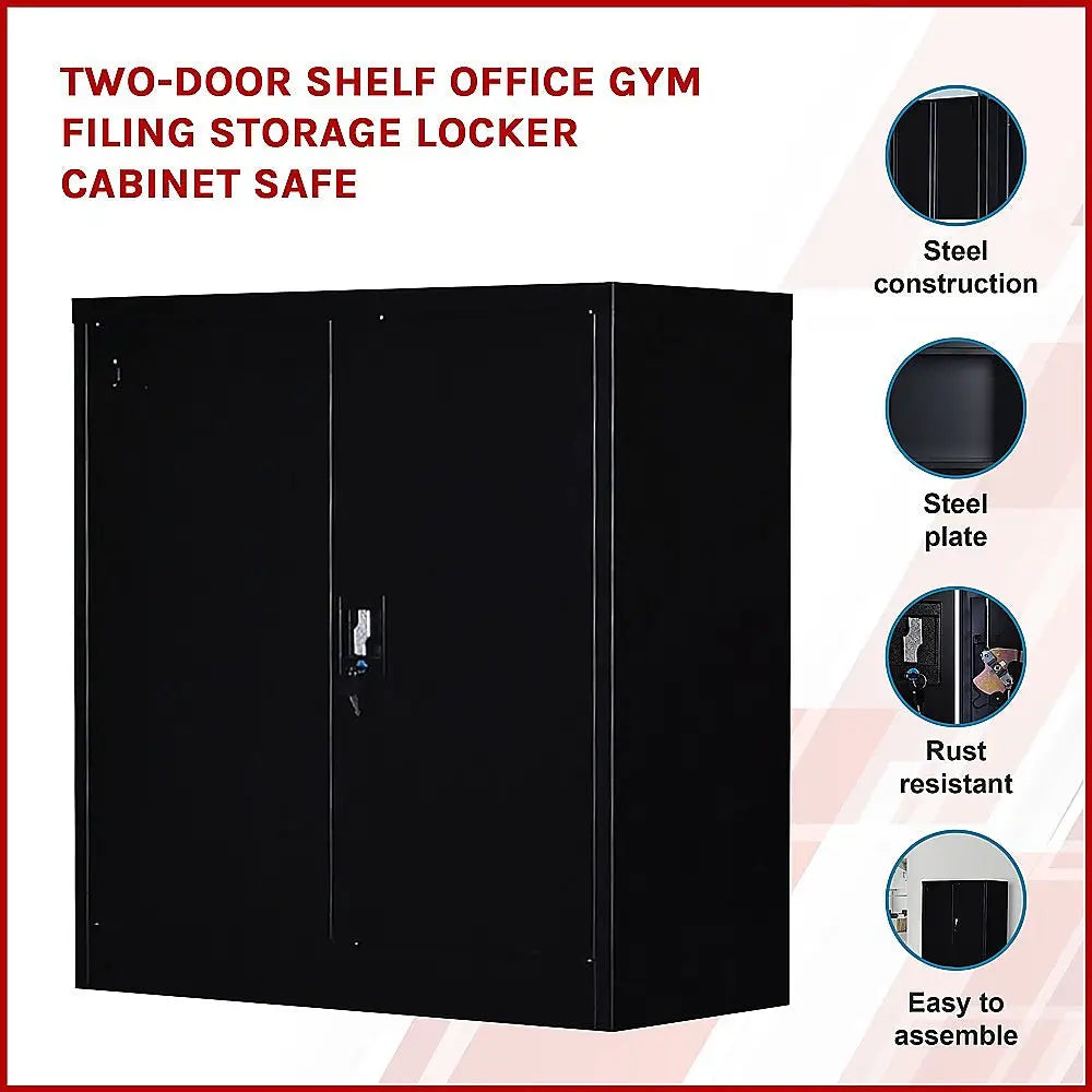 Two-Door Shelf Office Gym Filing Storage Locker Cabinet Safe - Furniture > Office