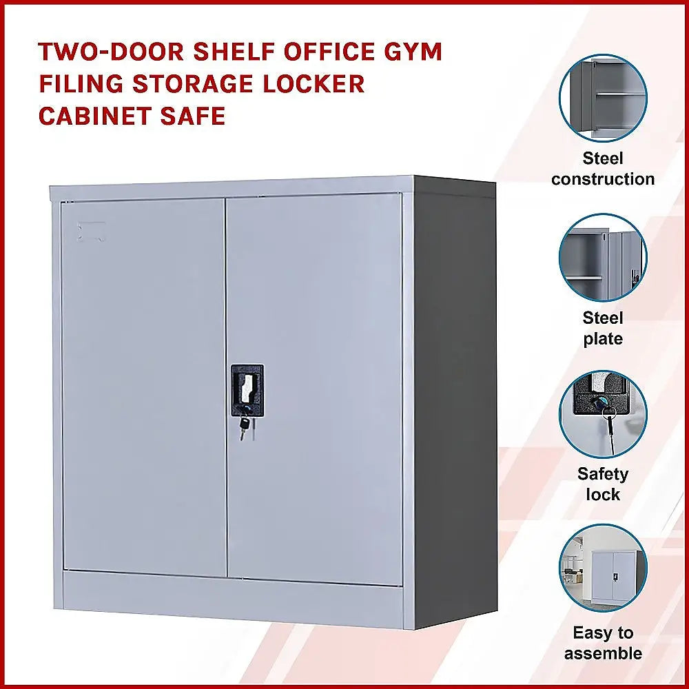 Two-Door Shelf Office Gym Filing Storage Locker Cabinet Safe - Furniture > Office
