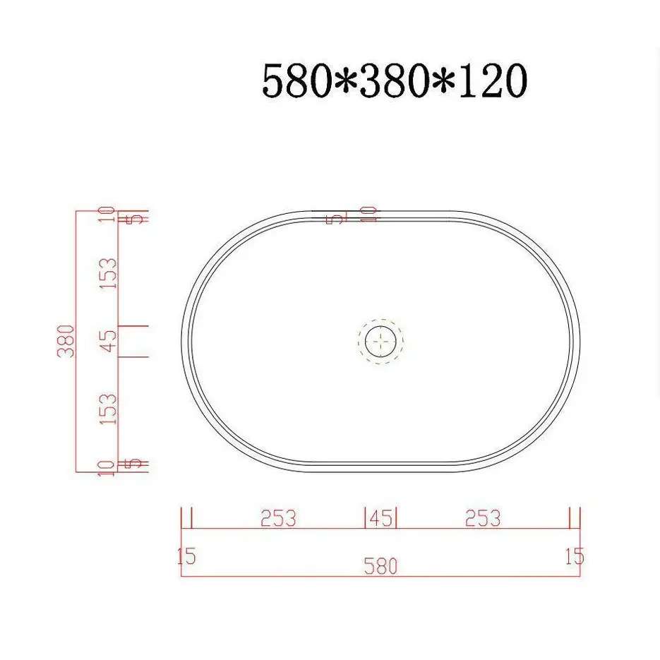 Ultra Modern Concrete Cement Wash Basin Counter Top Matte Dark Gray Oval Basin - Furniture > Bathroom > Sinks