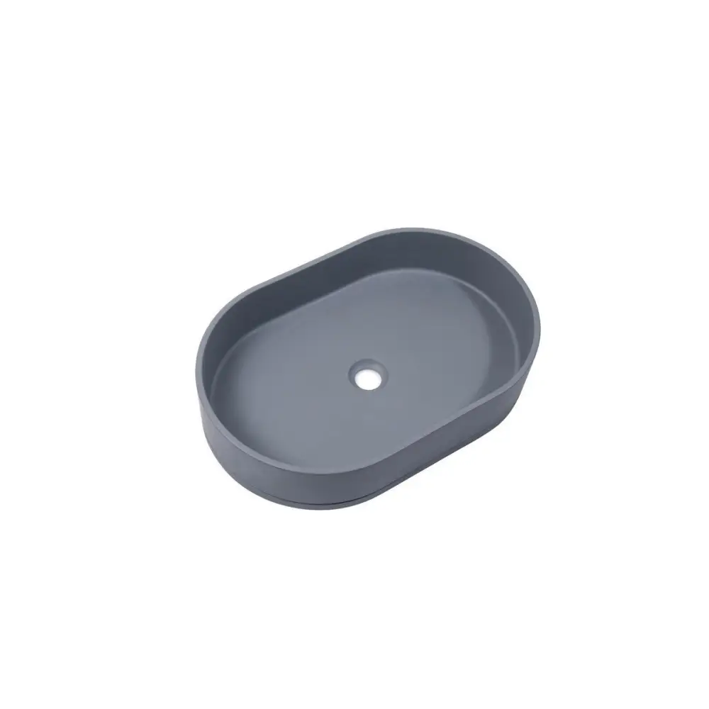 Ultra Modern Concrete Cement Wash Basin Counter Top Matte Dark Gray Oval Basin - Furniture > Bathroom > Sinks