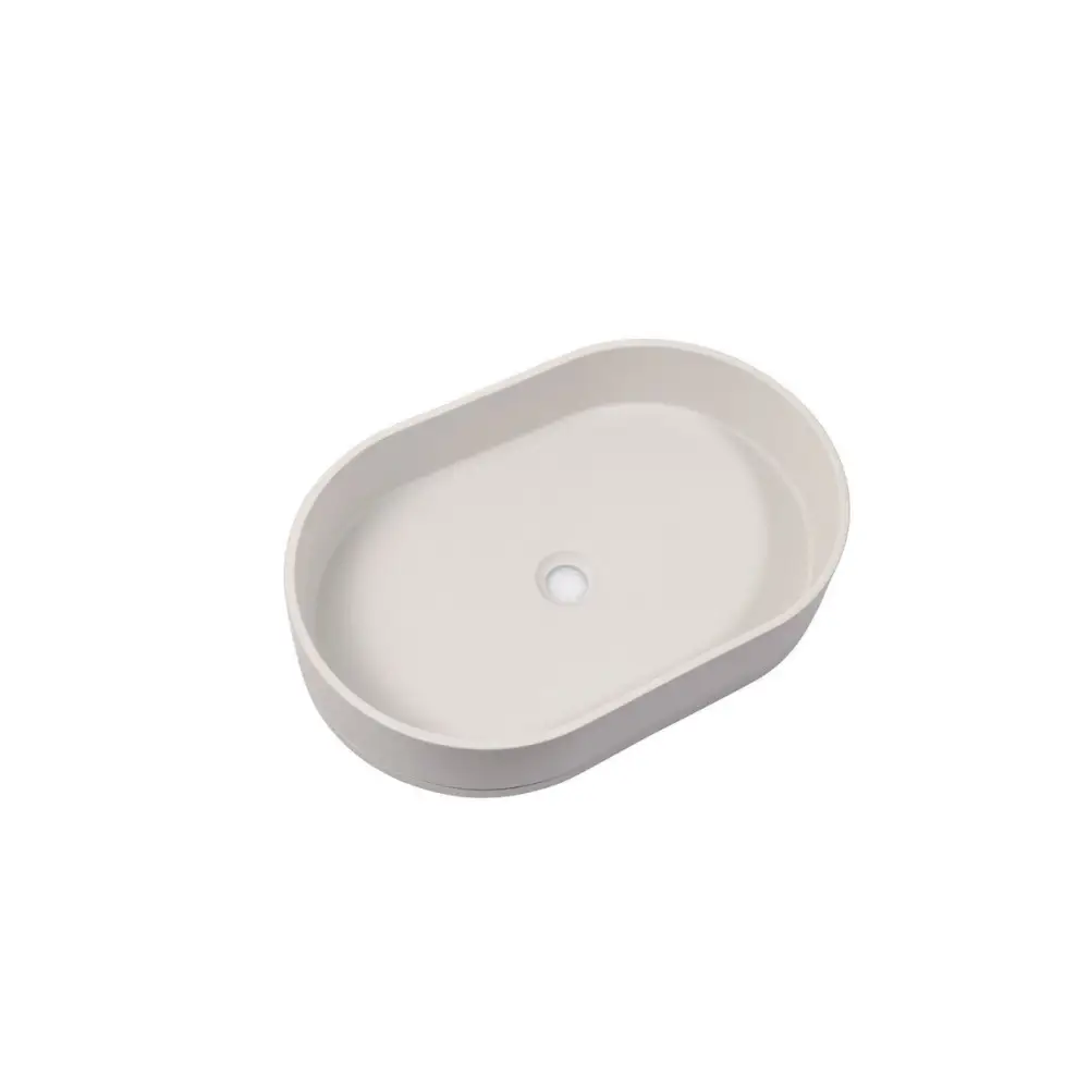 Ultra Modern Concrete Cement Wash Basin Counter Top Matte White Oval Basin - Furniture > Bathroom > Sinks
