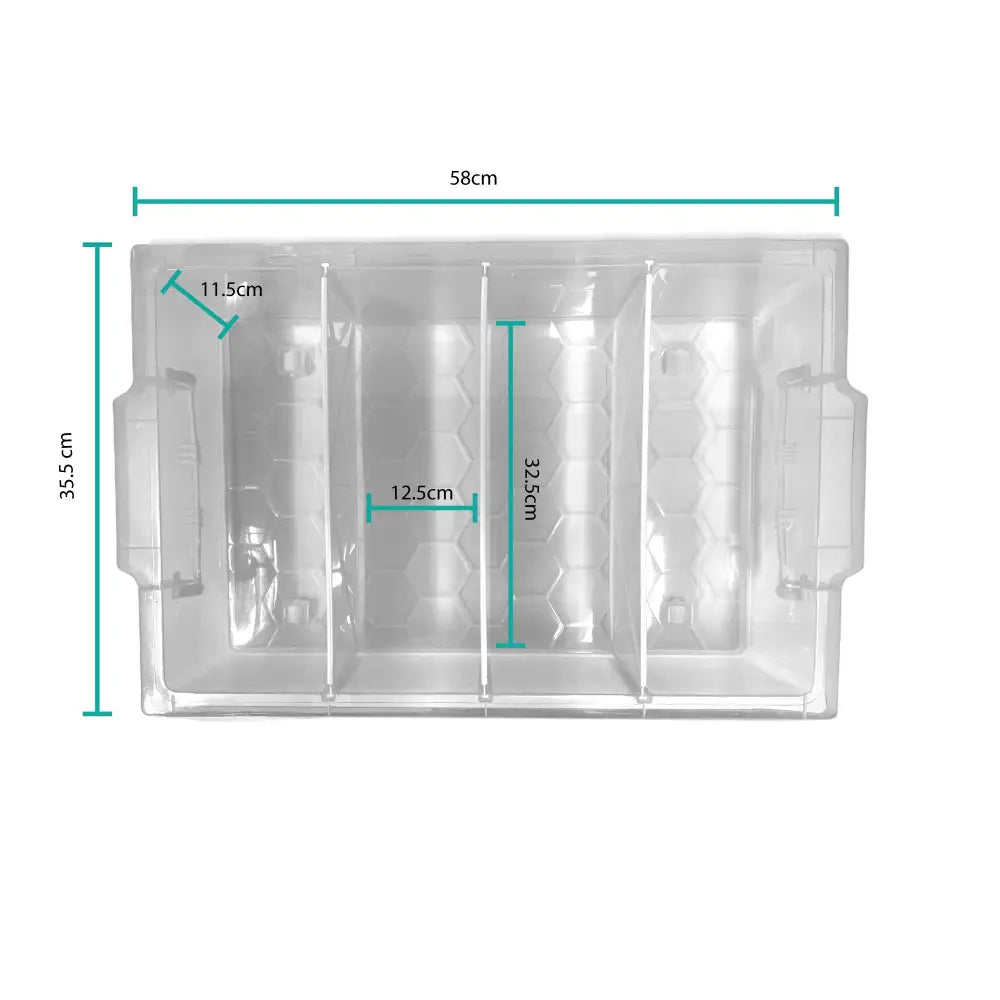 Under Bed 4 Compartment Storer with Wheels 19L Container Tub Storage Unit - Home & Garden > Storage