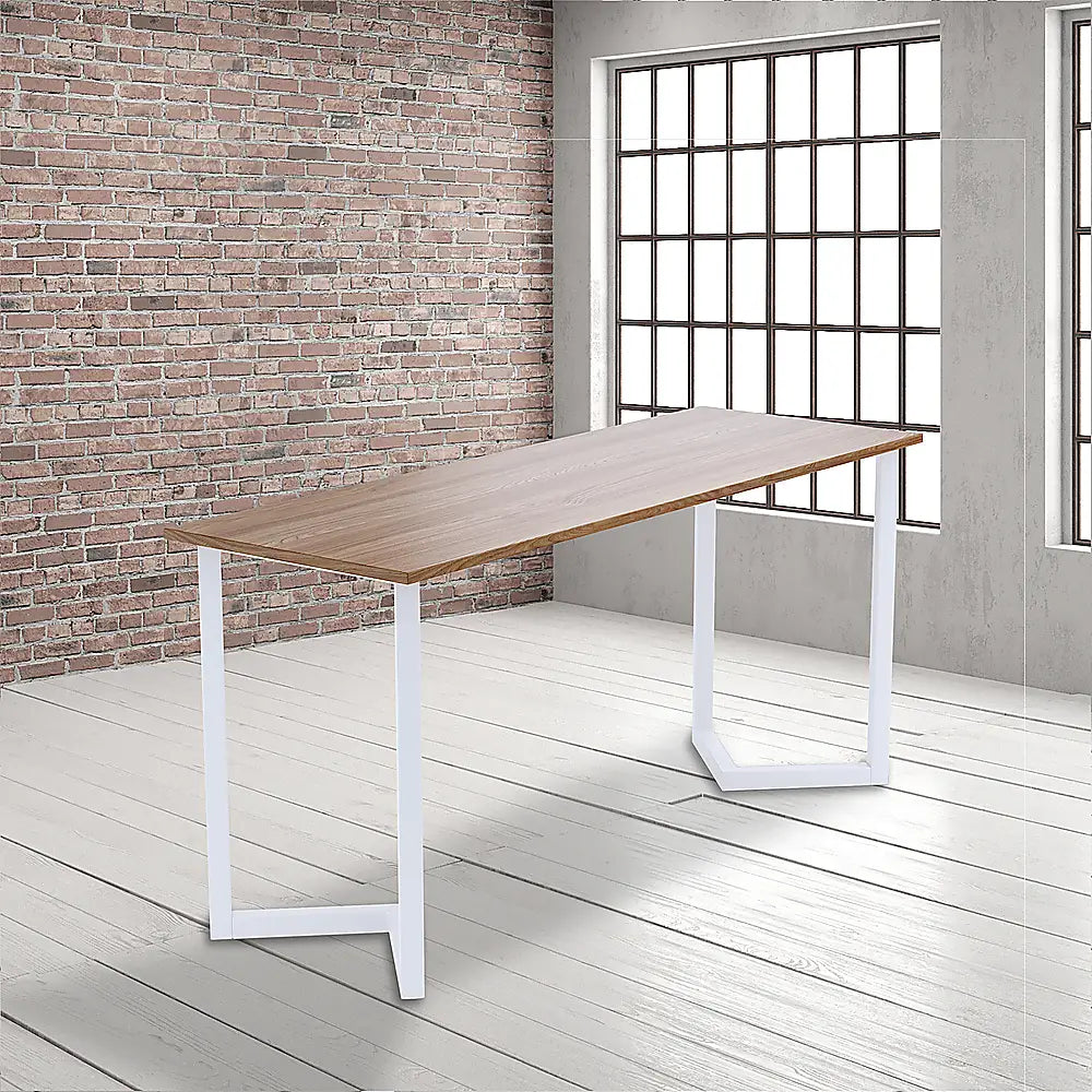 V Shaped Table Bench Desk Legs Retro Industrial Design Fully Welded - White - Furniture > Office
