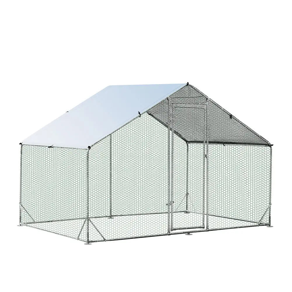 VaKa 3x2x1.95m Metal Walk-in Chicken Coop Rabbit Hutch Cage Hen House Chook Au - Pet Care > Coops & Hutches > Small