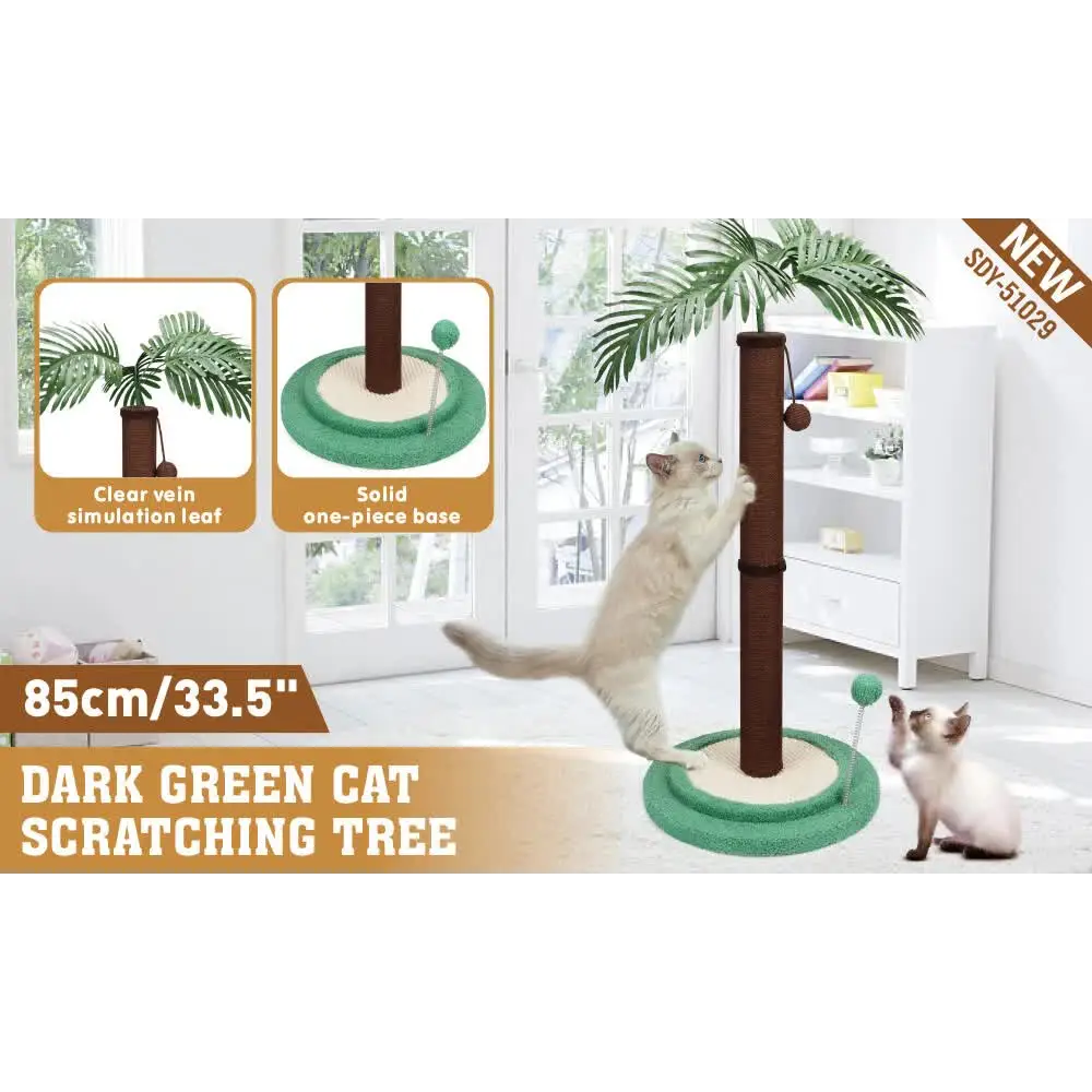 VaKa Cat Tree Scratching Post Large Palm Tree Cat Post Dangling Balls Cat Toy - Pet Care > Cat Supplies > Cat