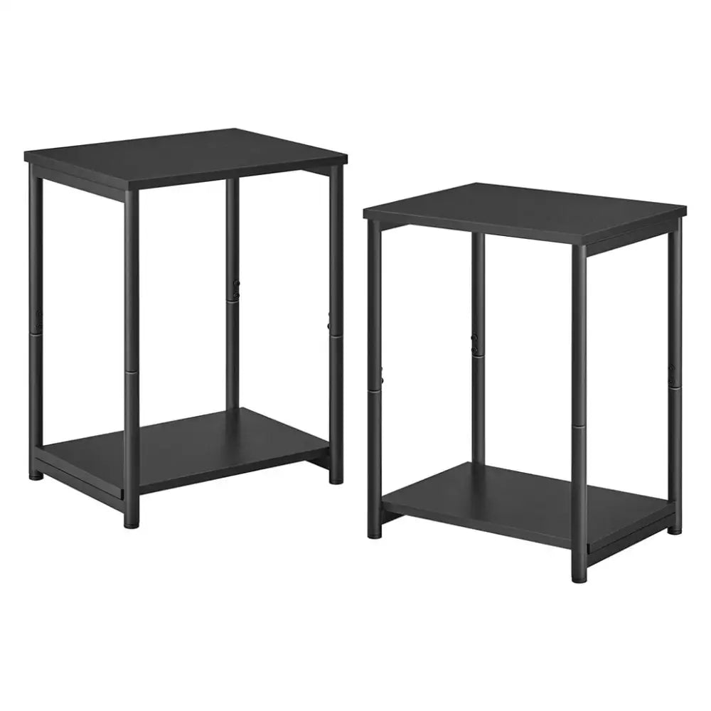 VASAGLE Side Table Set of 2 Charcoal Gray and Black with Storage Shelf LET272B16 - Furniture > Living Room