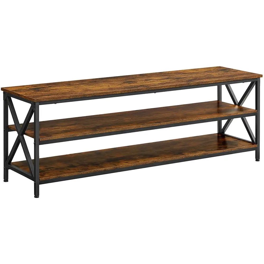 VASAGLE TV Shelf TV Cabinet Lowboard for TVs up to 65 inches Vintage Brown/Black LTV100B01 - Furniture > Living Room