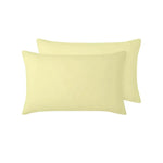 Vintage Design Homewares 100% Linen Pair of Standard Pillowcases Butter 48 x 73 cm - Home & Garden > Bedding >
