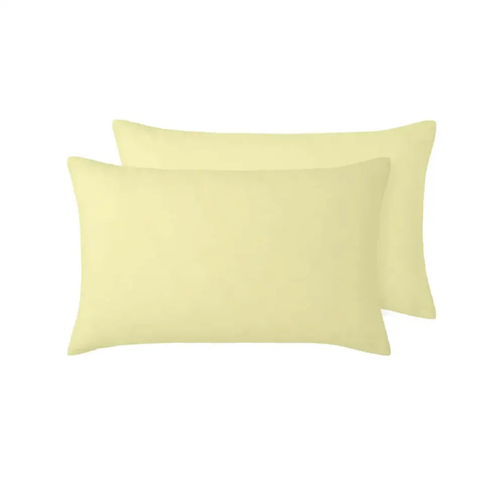 Vintage Design Homewares 100% Linen Pair of Standard Pillowcases Butter 48 x 73 cm - Home & Garden > Bedding >
