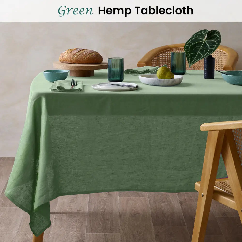 Vintage Design Homewares Mist French Linen Tablecloth 150cm x 275cm - Home & Garden > Kitchenware