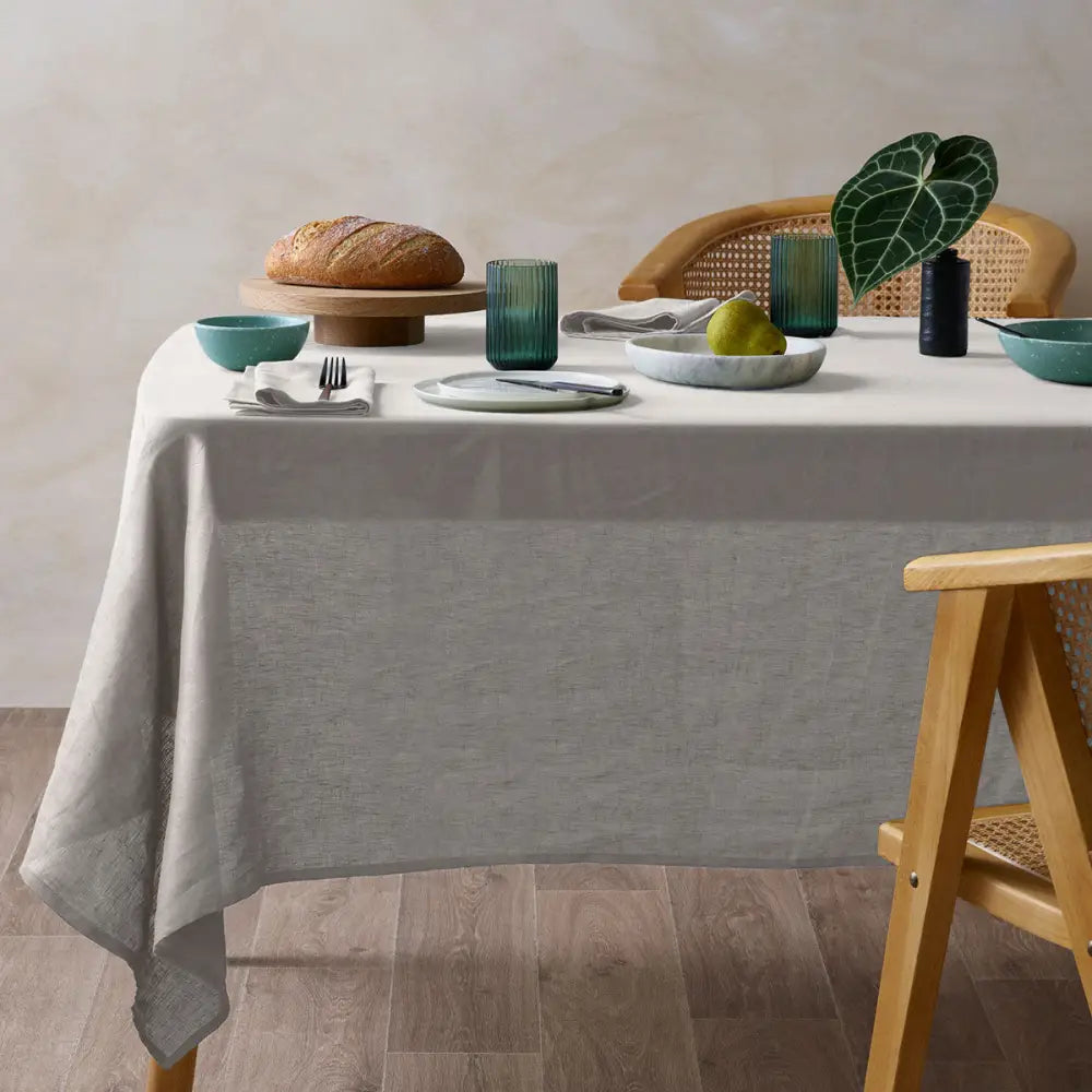Vintage Design Homewares Natural French Linen Tablecloth 150cm x 300cm - Home & Garden > Kitchenware