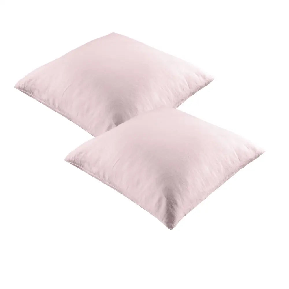 Vintage Design Homewares Pair of 100% Linen European Pillowcases Blush - Home & Garden > Bedding > Pillowcases