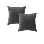 Vintage Design Homewares Pair of Cotton Velvet European Pillowcases Storm Grey - Home & Garden > Bedding > Pillowcases