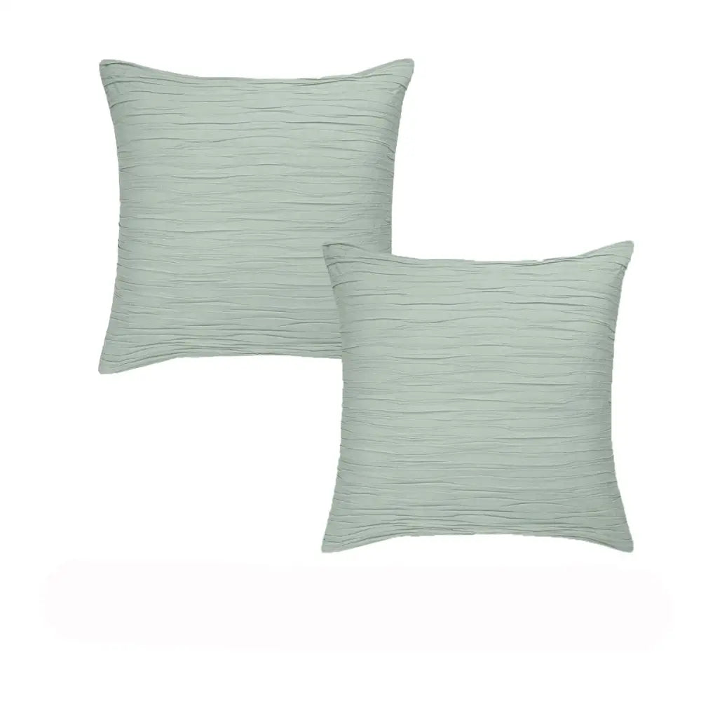 Vintage Design Homewares Pair of Malvern Sage Cotton European Pillowcases 65 x 65cm - Home & Garden > Bedding >