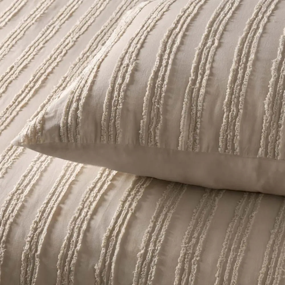 Vintage Design Homewares Reflections Natural Cotton Quilt Cover Set Queen - Home & Garden > Bedding
