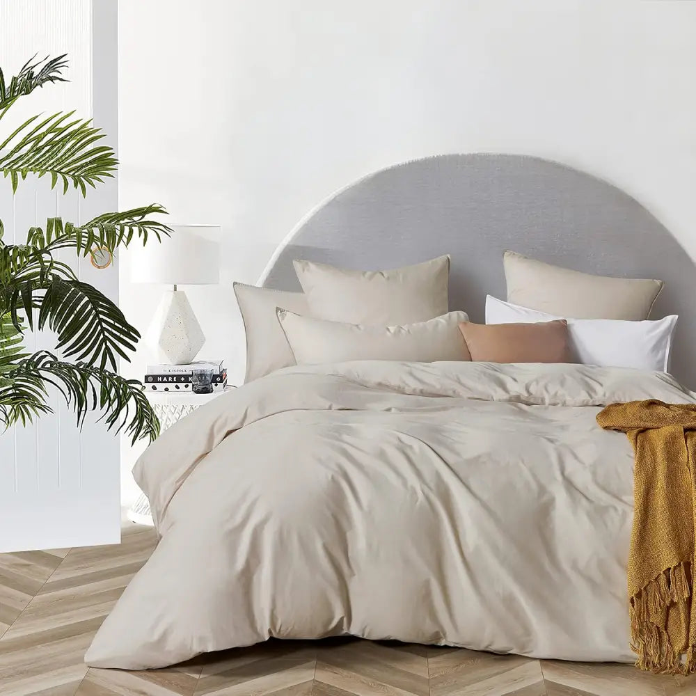 Vintage Washed 100% Cotton European Pillowcase - Luxurious European Pillow Cover - Natural - 1 Pc - Home & Garden >